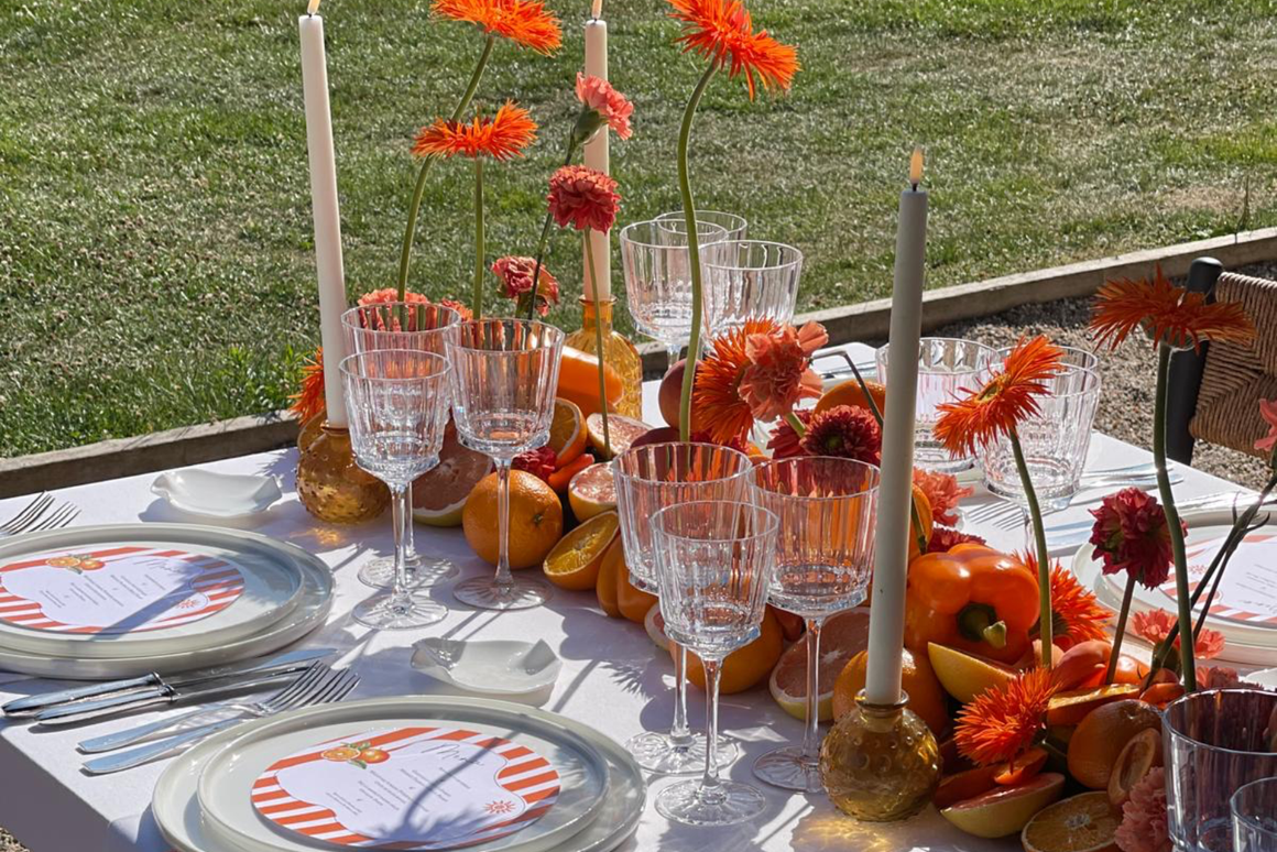 Papeterie de table personnalisée collection agrumes pour mariage