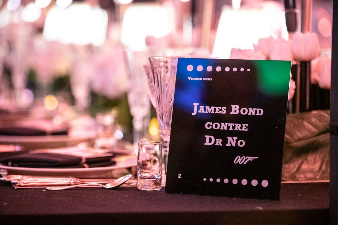 Menu de table personnalisé thème cinéma pour mariage