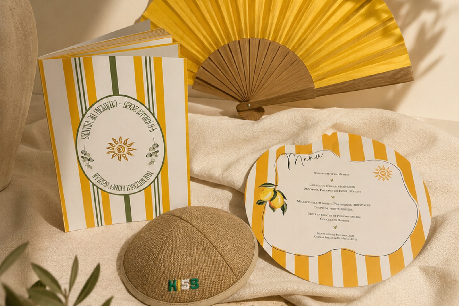 Collection Papeterie & Éventail – Thème Citron