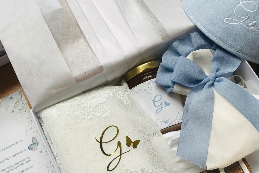 Coffret Cadeau Personnalisé – Collection Papillons Bleus