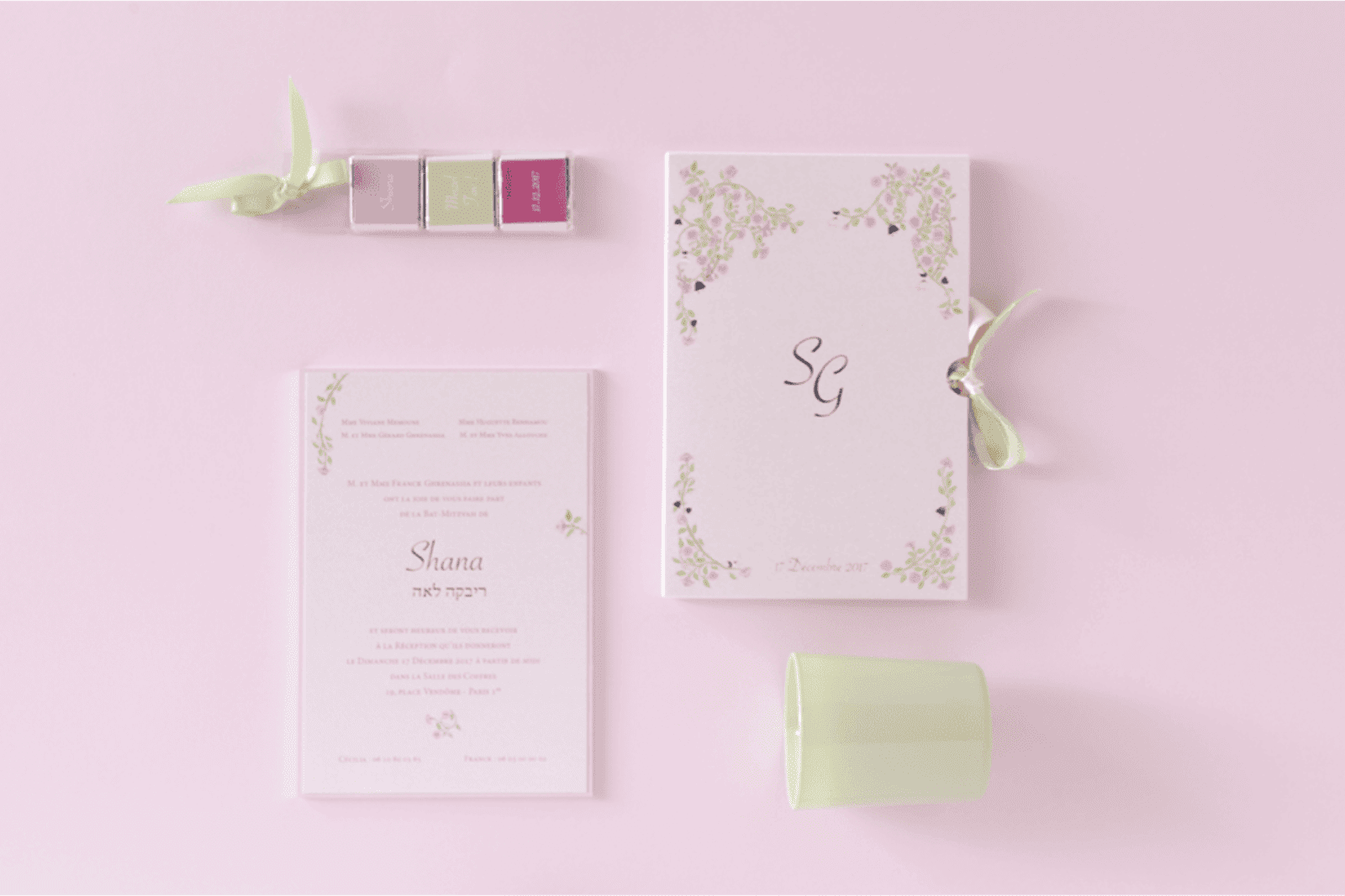 La Fleurie — Invitation personnalisée à motif floral, création sur mesure BL Créations Paris