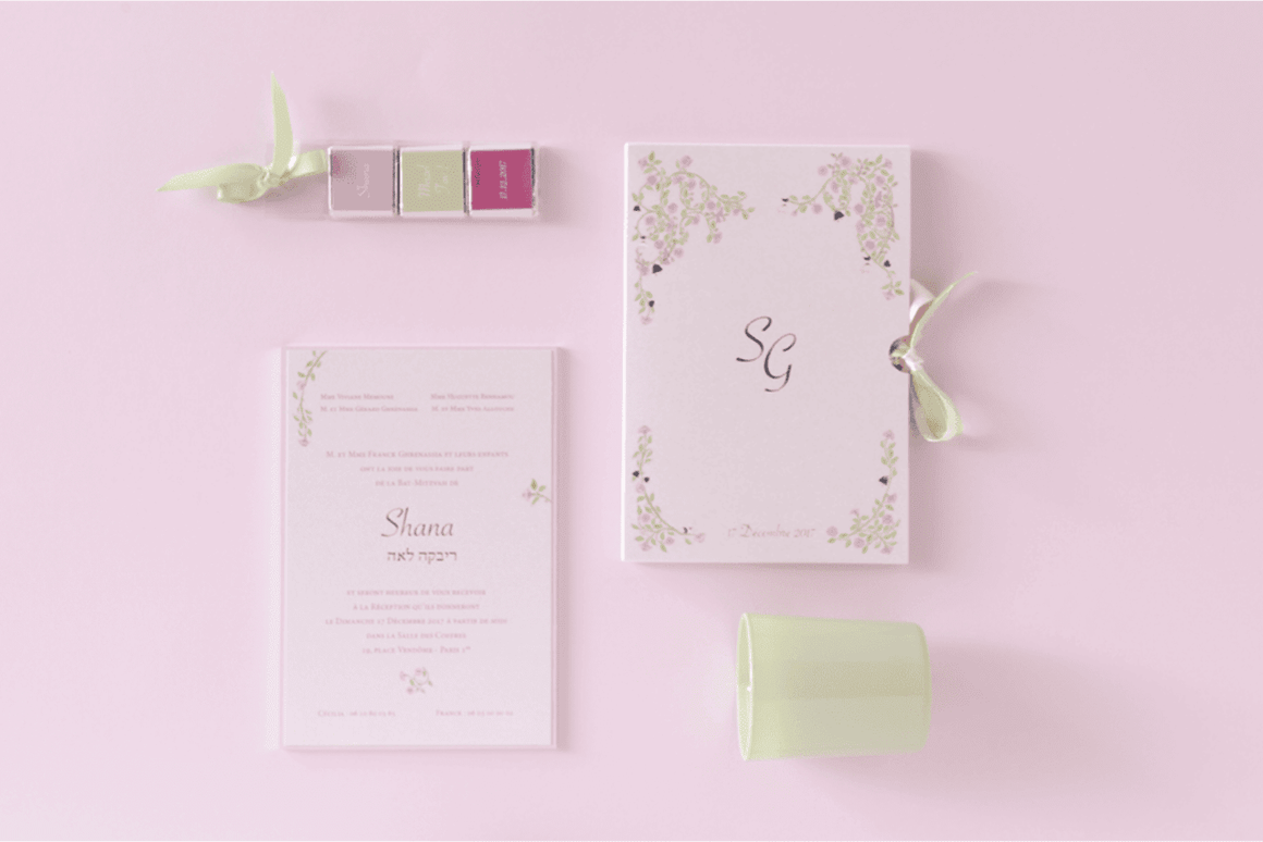 La Fleurie — Invitation personnalisée à motif floral, création sur mesure BL Créations Paris