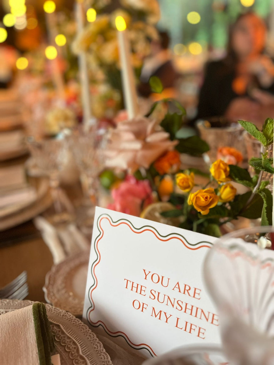 Papeterie de table personnalisée collection agrumes pour mariage