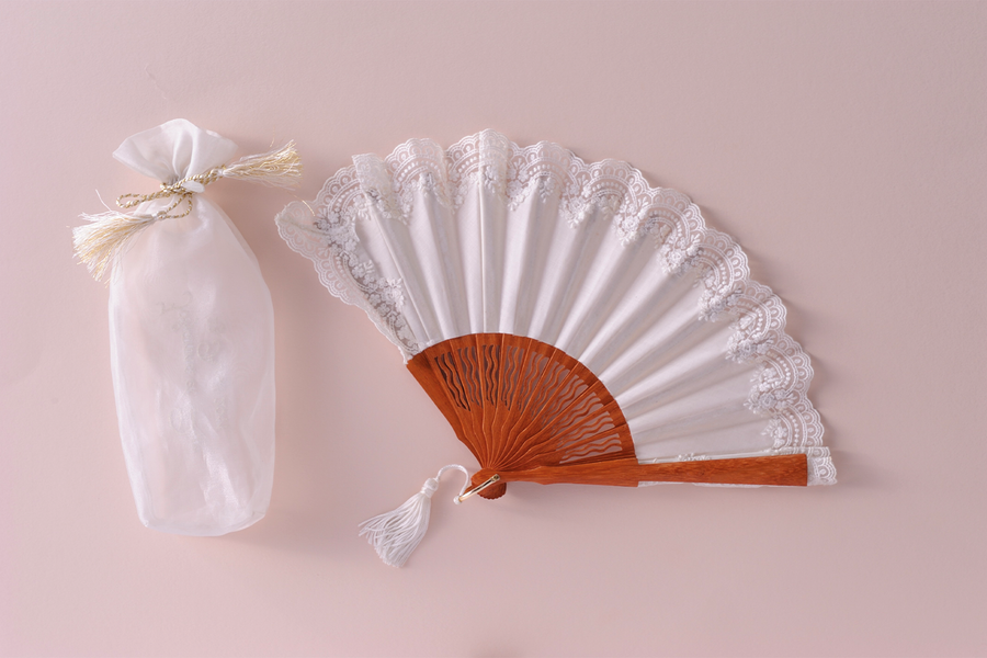 Éventail Prestige Dentelle avec Pochette