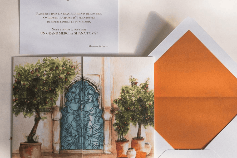 L’Andalouse — Invitation personnalisée inspiration orientale, création sur mesure BL Créations Paris