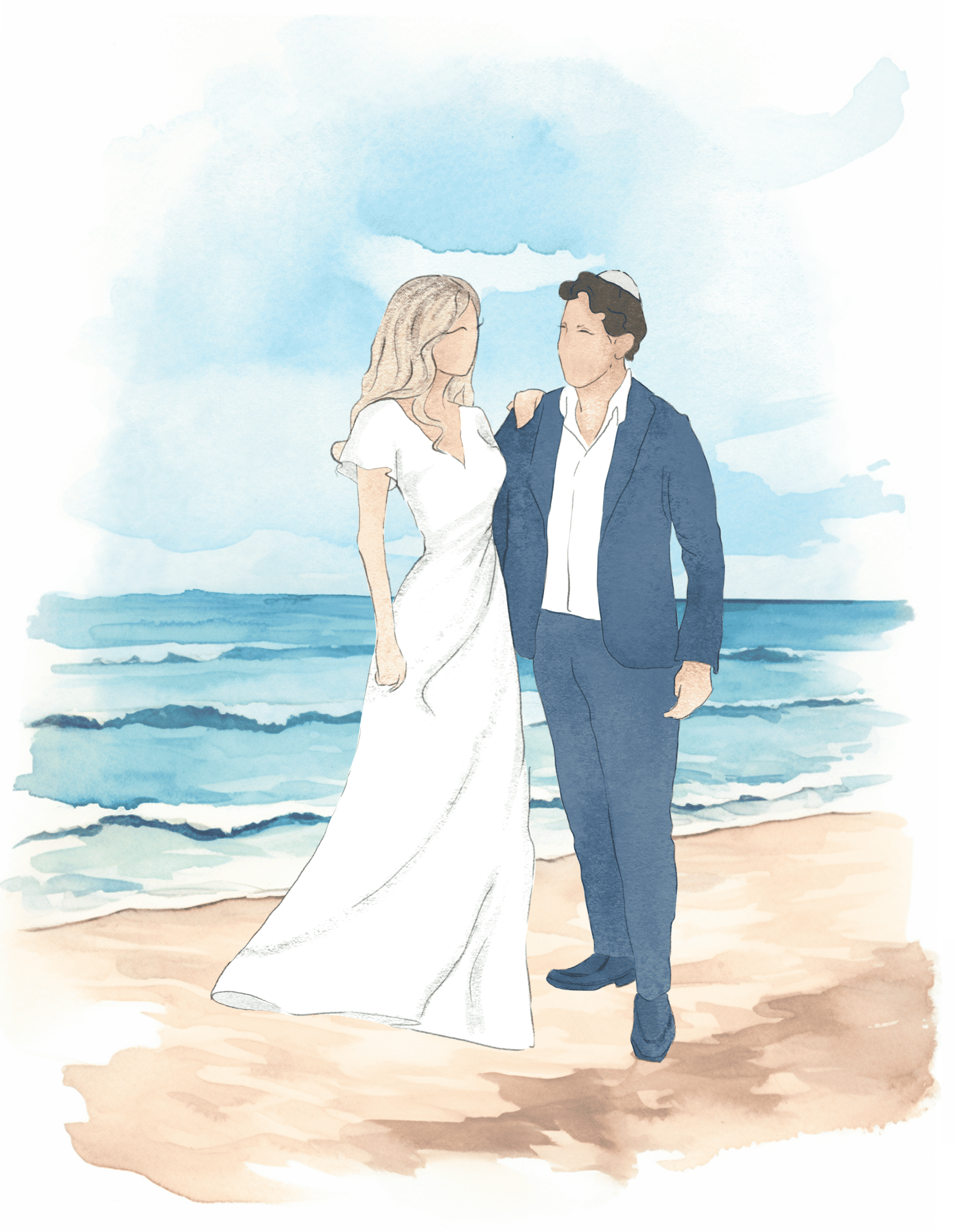 Invitation digitale personnalisée — Mariage sur la plage